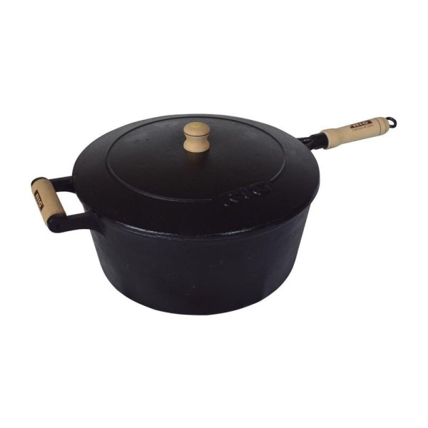 Encontraproduto.com.br - Caçarola De Ferro Com Cabo E Tampa De Ferro - 1,8 Lt