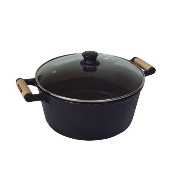 Encontraproduto.com.br - Caçarola De Ferro 2 Alças Com Tampa De Vidro - 1,1 Lt