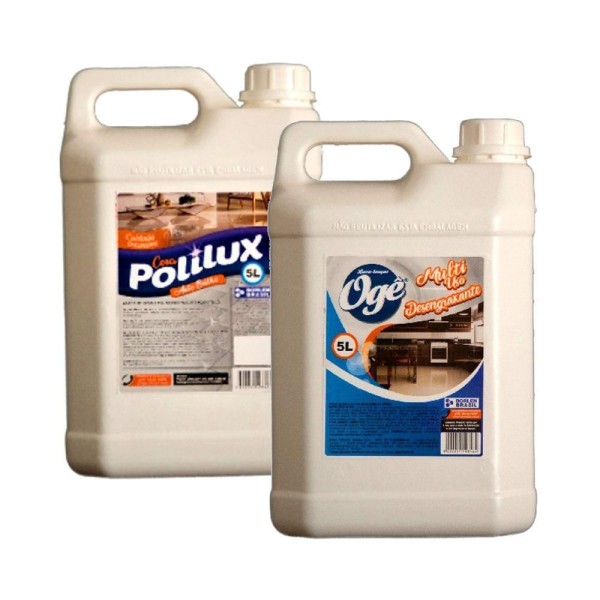 Encontraproduto.com.br - Kit Cera Polilux Emulsionada E Multiuso Desengraxante 5l