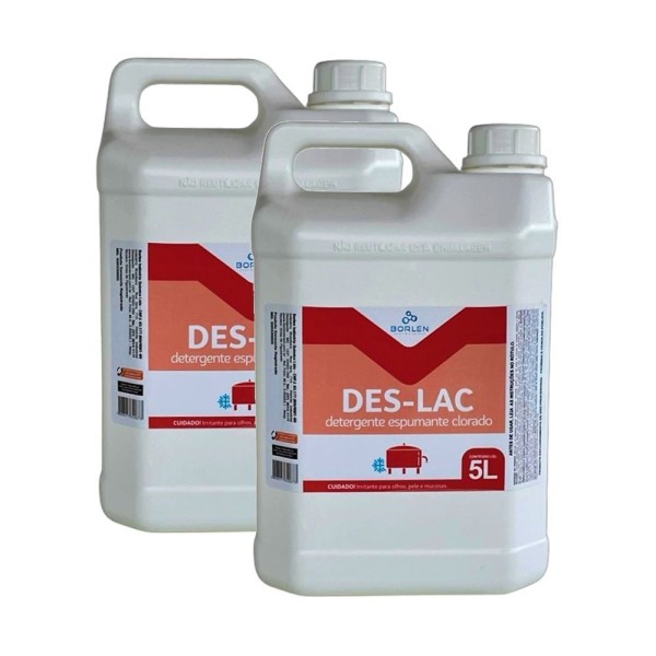 Encontraproduto.com.br - Kit 2 Detergente Espumante Clorado Deslac Concentrado 5L