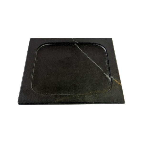 Encontraproduto.com.br - Kit 5 Prato Com 10 Molheiras Pedra Sabão E Suporte P 20x20cm