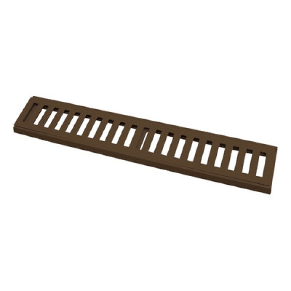 Encontraproduto.com.br - Ralo Grelha Linear Com Caixilho Em Alumínio Marrom 20X50Cm