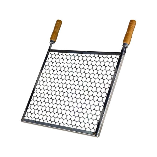 Encontraproduto.com.br - Grelha Retangular Inox Tela Moeda Para Churrasqueira 60x50cm