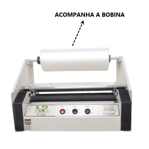 Encontraproduto.com.br - Plastificadora P380 Com Suporte Bobina Fosco Bopp 35cm 110v