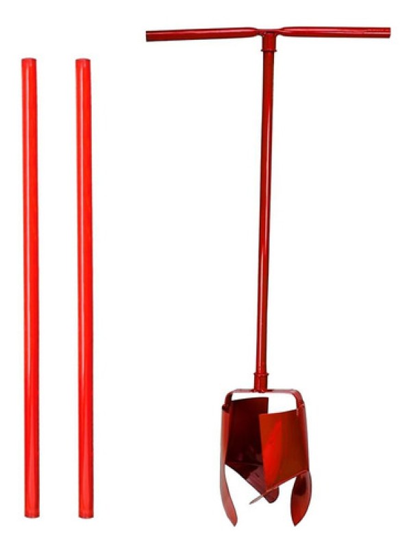 Encontraproduto.com.br - Kit Cavadeira Trado 06pol Cabo Aço Carbono E 02 Extensor