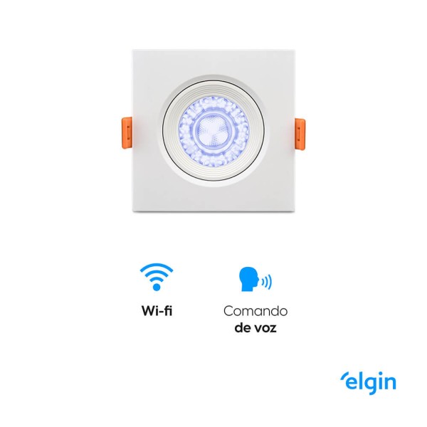 Encontraproduto.com.br - Luminária Ecospot Inteligente 5W Quadrada WiFi RGBW (MP)