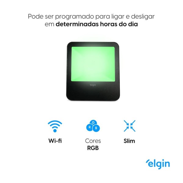 Encontraproduto.com.br - Refletor Elgin LED Inteligente 50W RGBW (MP)