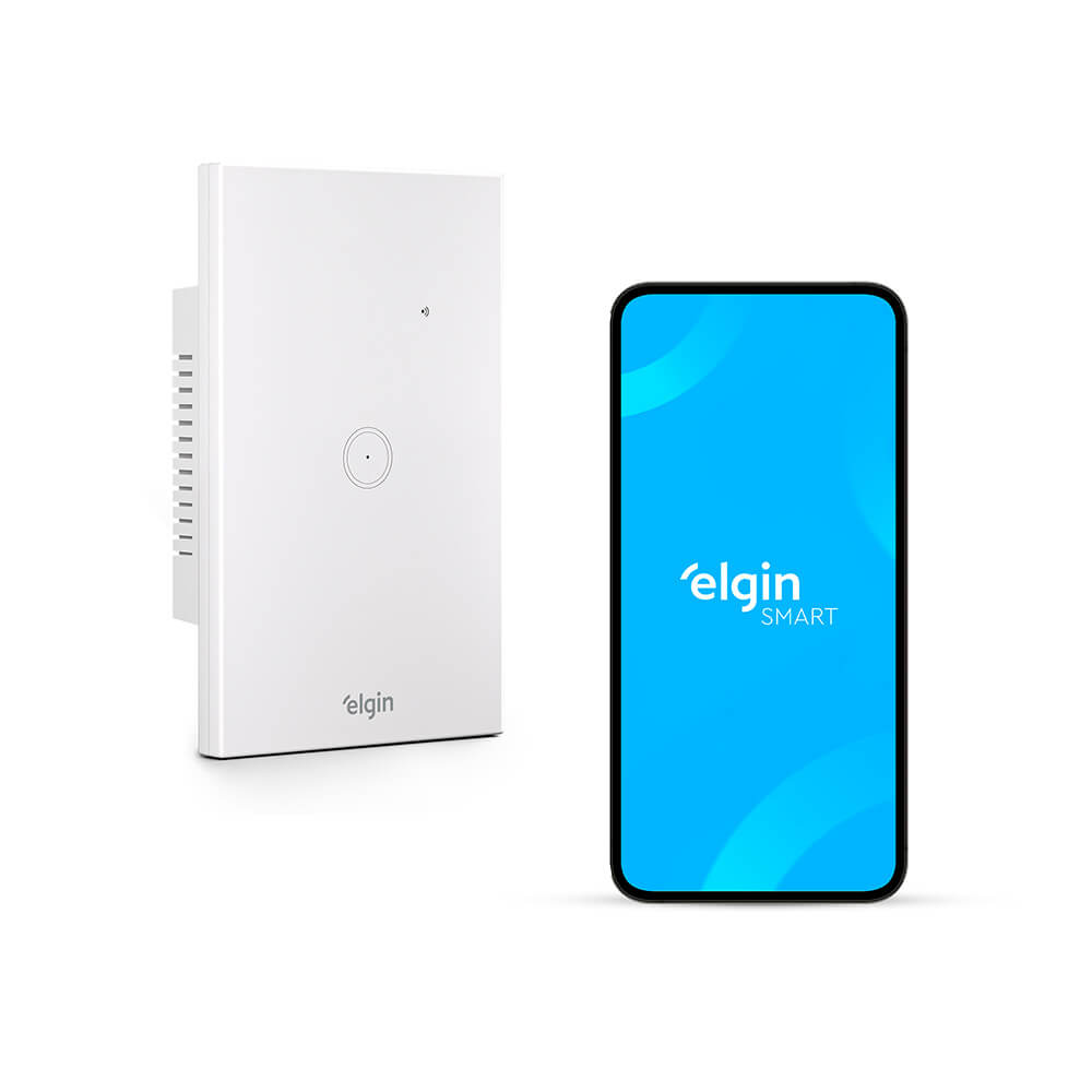 Encontraproduto.com.br - Interruptor Inteligente 1 Botão Wi-fi Smart Touch - Elgin