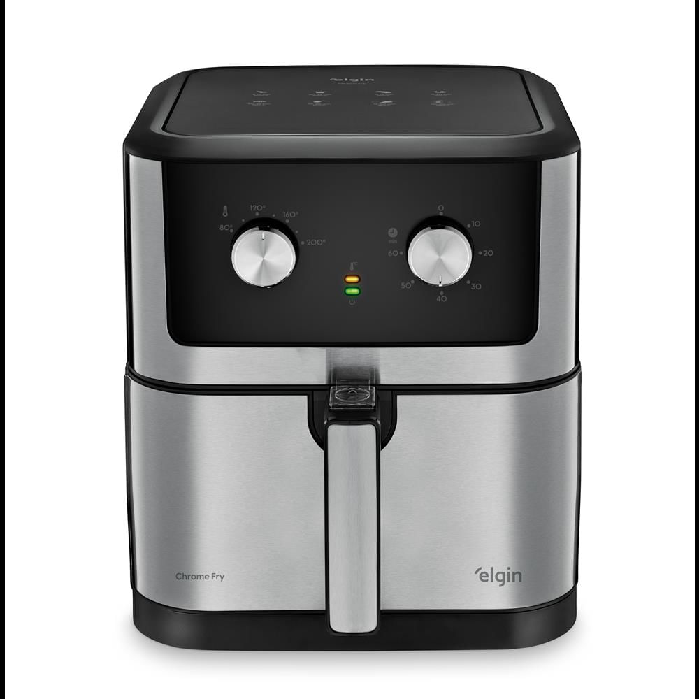 Encontraproduto.com.br - Fritadeira Elétrica 8 Litros Chrome Fry 1900W 220V Preto/Inox AFC8 Elgin