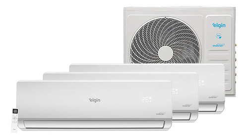 Ar Condicionado Tri Split Hi Wall Inverter Elgin Plus 3x12000 BTU/h Quente e Frio 45MTQE27C2CB – 220 Volts
