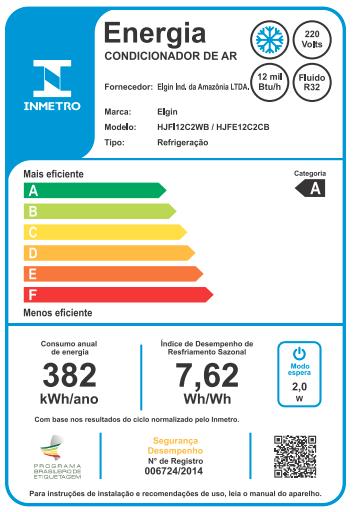 Encontraproduto.com.br - Ar Condicionado Split Elgin Eco Inverter II Wi-Fi 12000 BTUS Frio 220V HJFE12C2CB