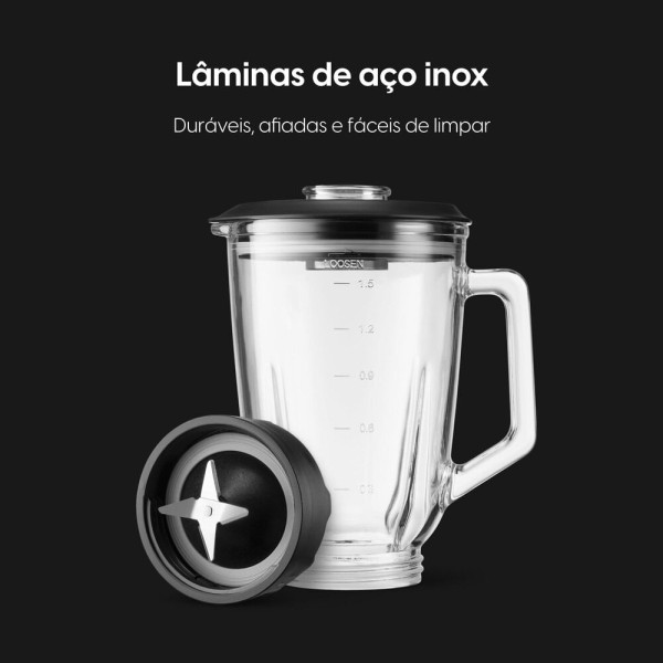 Encontraproduto.com.br - Liquidificador Super Force Elgin 1,9L 900W 220V - Preto e Jarra de Vidro