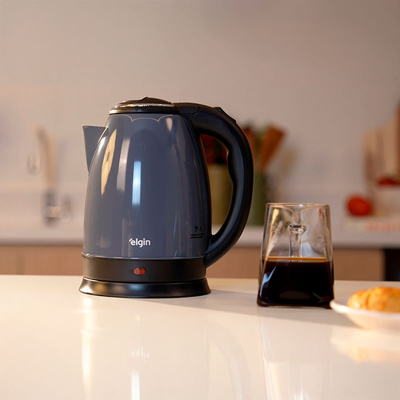 Encontraproduto.com.br - Chaleira Elétrica 127V Elgin Lunar Garrafa Jarra 1,8L Sem Fio com Desligamento Automático Cinza
