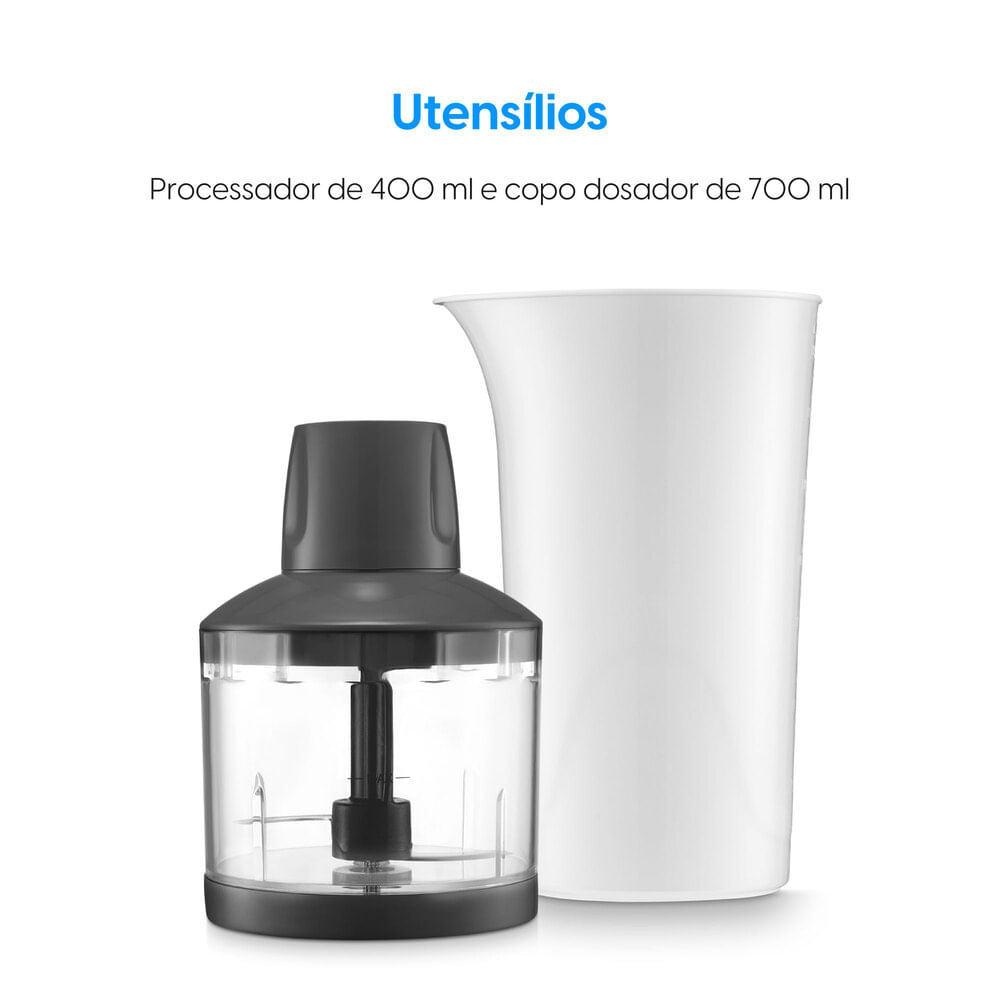 Mixer Power Inox Lunar 3 em 1 - Mistura, Tritura e Bate 600W 220V
