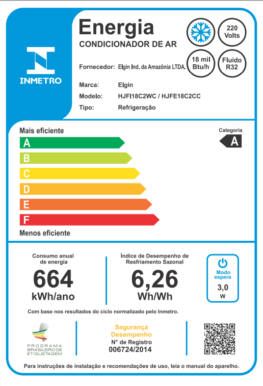 Encontraproduto.com.br - Ar Condicionado Split Elgin Eco Inverter II Wi-Fi 18000 BTUs Frio 220V HJFE18C2CC