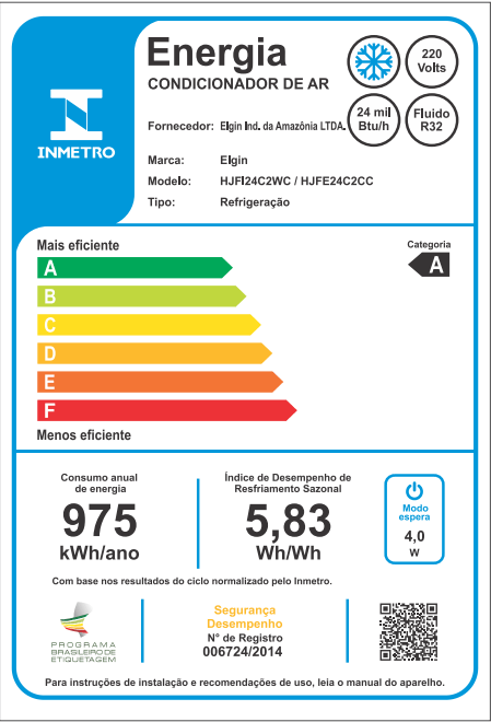 Encontraproduto.com.br - Ar Condicionado Split Elgin Eco Inverter II Wi-Fi 24000 BTUs Frio 220V HJFE24C2CC