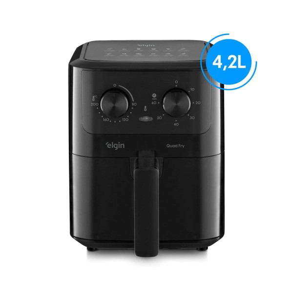 Fritadeira Air fryer Quad Fry 4,2 Litros 220V 1.400W Preta Cuba Quadrada