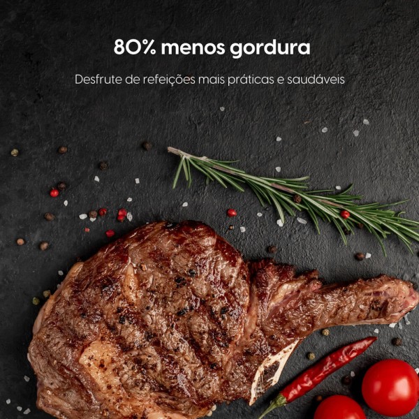 Encontraproduto.com.br - Fritadeira Air Fryer Pratica Fry - 3,7 Litros 220V 1.400W Preta Cuba Quadrada e Grelha Removível