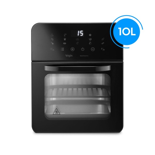 Fritadeira Air fryer Forno Style Oven Fry 10 Litros 110V 1.400W Grelha Removível com Painel Digital