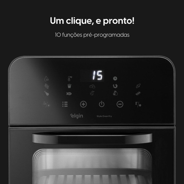 Encontraproduto.com.br - Fritadeira Air fryer Forno Style Oven Fry 10 Litros 110V 1.400W Grelha Removível com Painel Digital