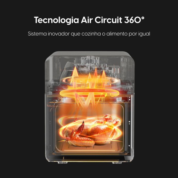 Encontraproduto.com.br - Fritadeira Air fryer Forno Style Oven Fry 10 Litros 110V 1.400W Grelha Removível com Painel Digital