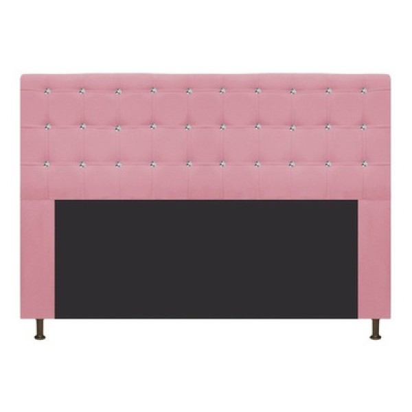 Encontraproduto.com.br - Cabeceira Estofada Dama 140 cm Casal Com Botonê  Suede Azul Tiffany - ADJ Decor