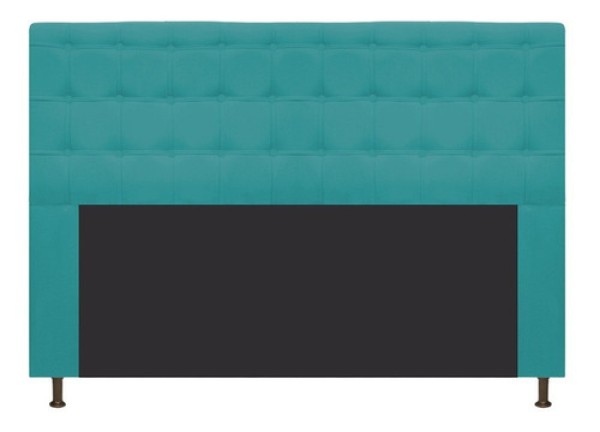 Cabeceira Estofada Dama 160Cm Queen Size Suede Azul Turquesa
