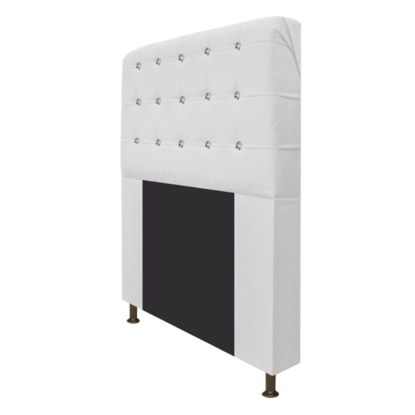 Encontraproduto.com.br - Cabeceira Estofada Dama 160 cm Queen Size Com Strass Suede Branco - ADJ Decor