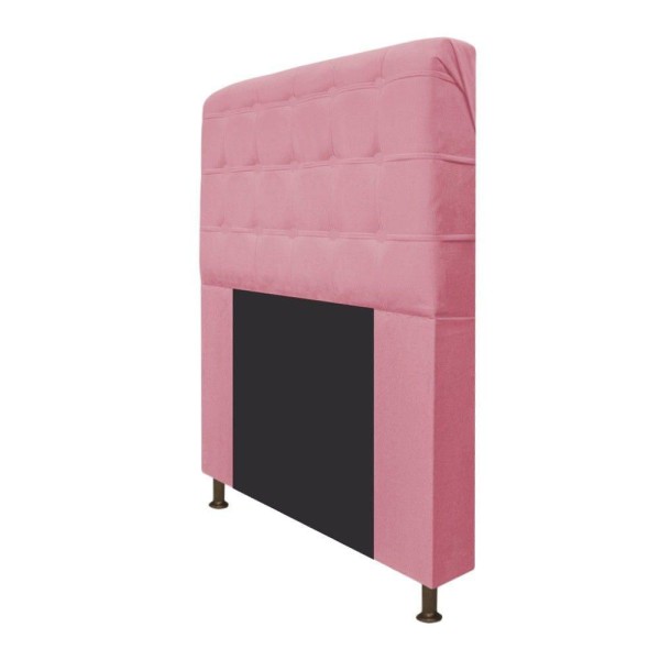 Encontraproduto.com.br - Cabeceira Estofada Dama 195 cm King Size Com Botonê Suede Rosa Bebê - ADJ Decor