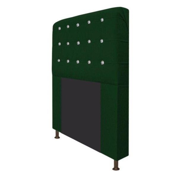 Encontraproduto.com.br - Cabeceira Estofada Dama 195 cm King Size Com Strass Suede Verde - ADJ Decor