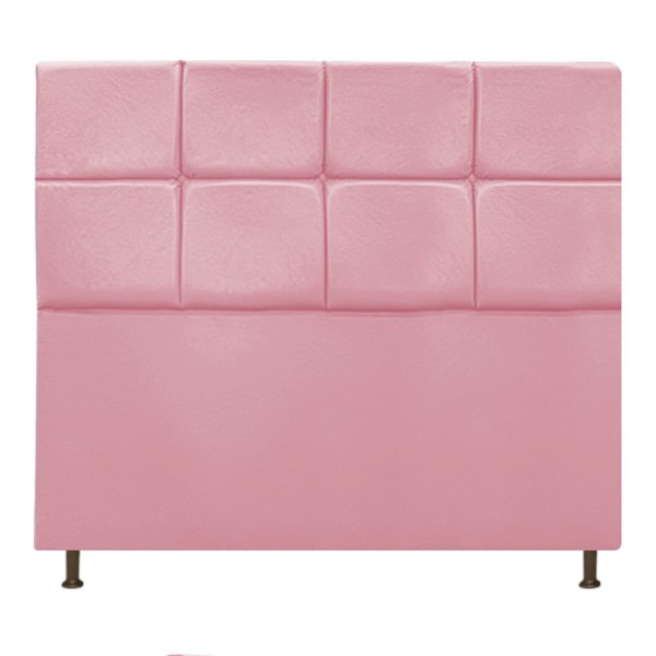 Encontraproduto.com.br - Cabeceira Estofada Damares 140 cm Casal Com Botonê  Suede Rosa Bebê - ADJ Decor