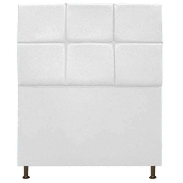 Encontraproduto.com.br - Cabeceira Estofada Damares 90 cm Solteiro Com Botonê  Suede Branco - ADJ Decor