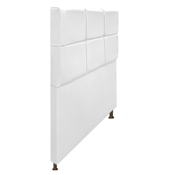 Encontraproduto.com.br - Cabeceira Estofada Damares 90 cm Solteiro Com Botonê  Suede Branco - ADJ Decor
