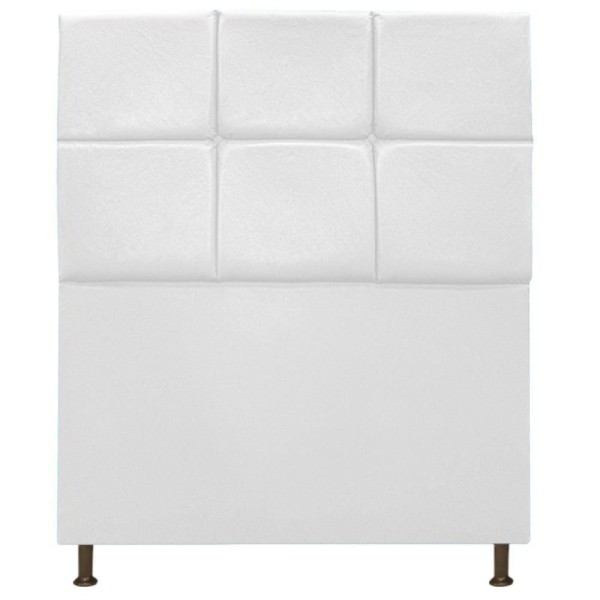 Encontraproduto.com.br - Cabeceira Estofada Damares 90 cm Solteiro Com Botonê  Suede Branco - ADJ Decor