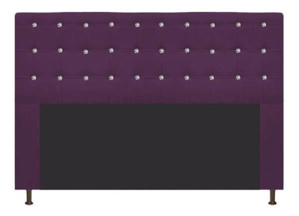 Encontraproduto.com.br - Cabeceira Estofada Dama 160 cm Queen Size Com Strass Suede Roxo - ADJ Decor