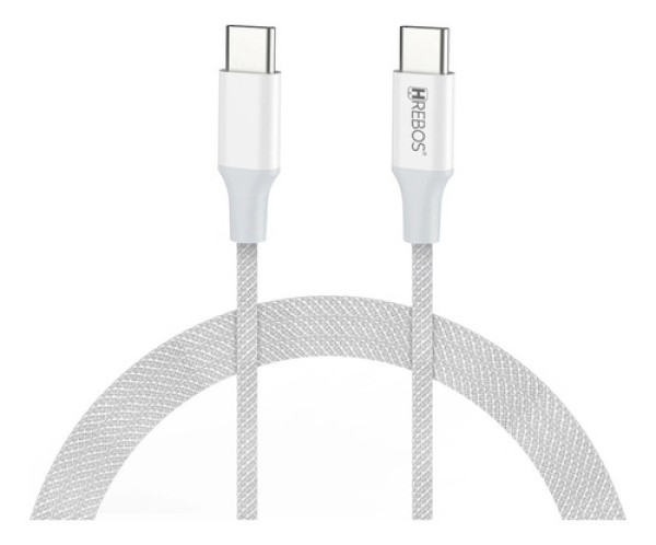 Encontraproduto.com.br - Cabo Hrebos USB para Tipo-C 1m Branco 3A 20W CN207C