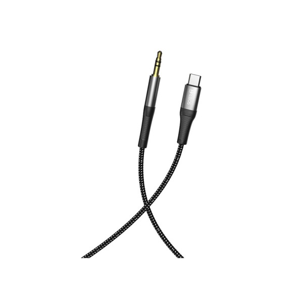 Cabo Auxiliar Hrebos USB-C para P2 - CB-701C Preto / Chumbo