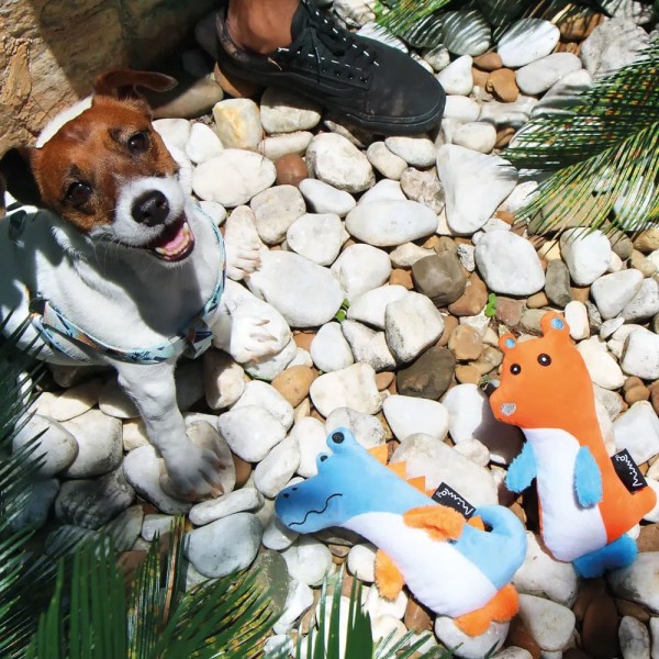 Encontraproduto.com.br - Brinquedo Para Pet Amiguinhos Animais Urso Com Buzininha Tam. Único Laranja - PP141