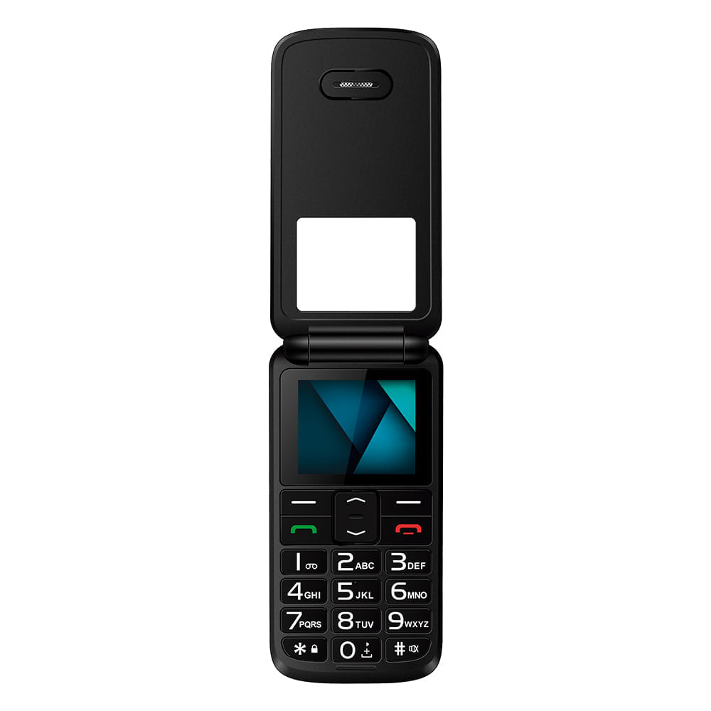 Encontraproduto.com.br - Celular Flip Vita Lite Dual Chip Rádio FM + MP3 + Bluetooth 2.1 Preto Multilaser - P9142