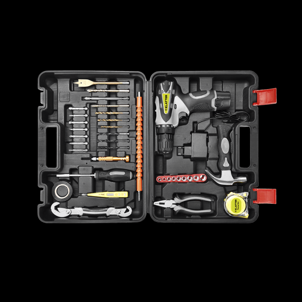 Encontraproduto.com.br - Parafusadeira Furadeira 12v Maleta com Ferramentas e Acessórios Klatter - MV073