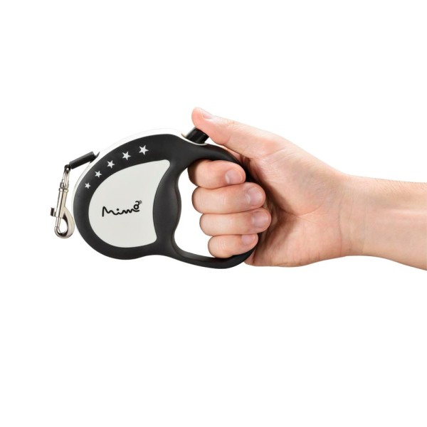 Encontraproduto.com.br - Guia Retrátil Mimo Conceito Runner Emborrachada Fita 4m até 12kg (P) Preto - PP032