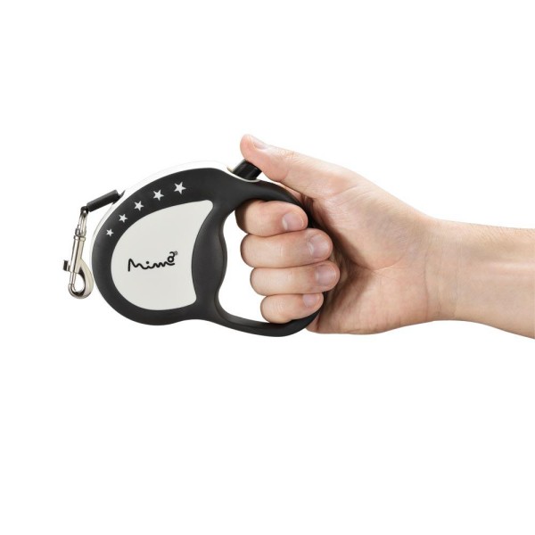 Encontraproduto.com.br - Guia Retrátil Mimo Conceito Runner Emborrachada Fita 4m até 12kg (P) Preto - PP032