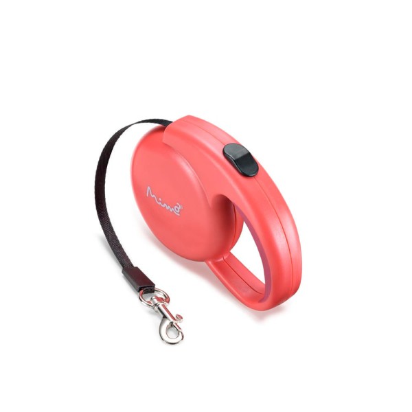Encontraproduto.com.br - Guia Retrátil Mimo Runner Emborrachada Fita 3 Metros até 8kgs (PP) - Vermelho - PP031