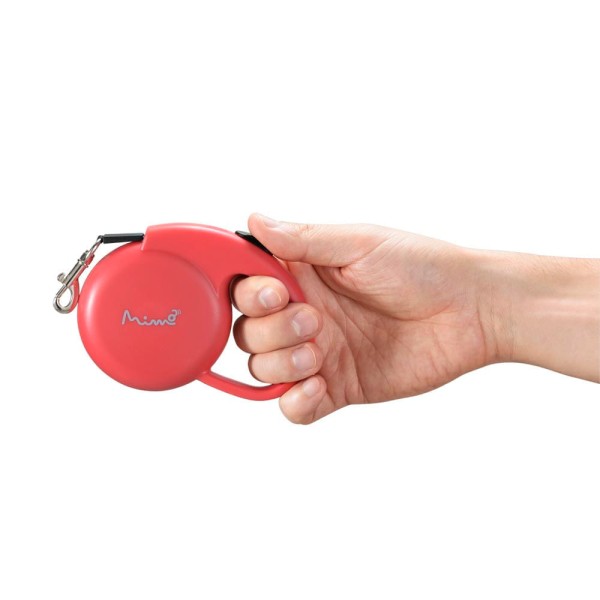 Encontraproduto.com.br - Guia Retrátil Mimo Runner Emborrachada Fita 3 Metros até 8kgs (PP) - Vermelho - PP031