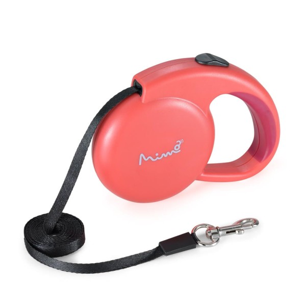 Encontraproduto.com.br - Guia Retrátil Mimo Runner Emborrachada Fita 3 Metros até 8kgs (PP) - Vermelho - PP031