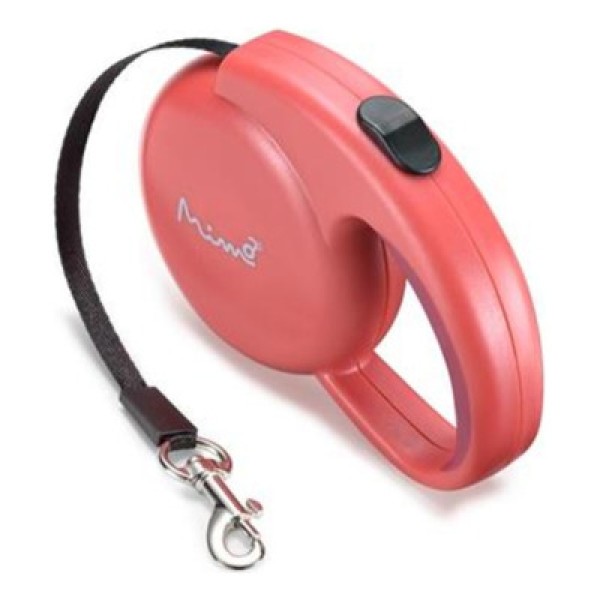 Encontraproduto.com.br - Guia Retrátil Mimo Runner Emborrachada Fita 3 Metros até 8kgs (PP) - Vermelho - PP031