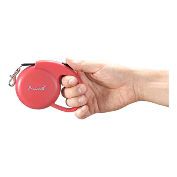 Encontraproduto.com.br - Guia Retrátil Mimo Runner Emborrachada Fita 3 Metros até 8kgs (PP) - Vermelho - PP031