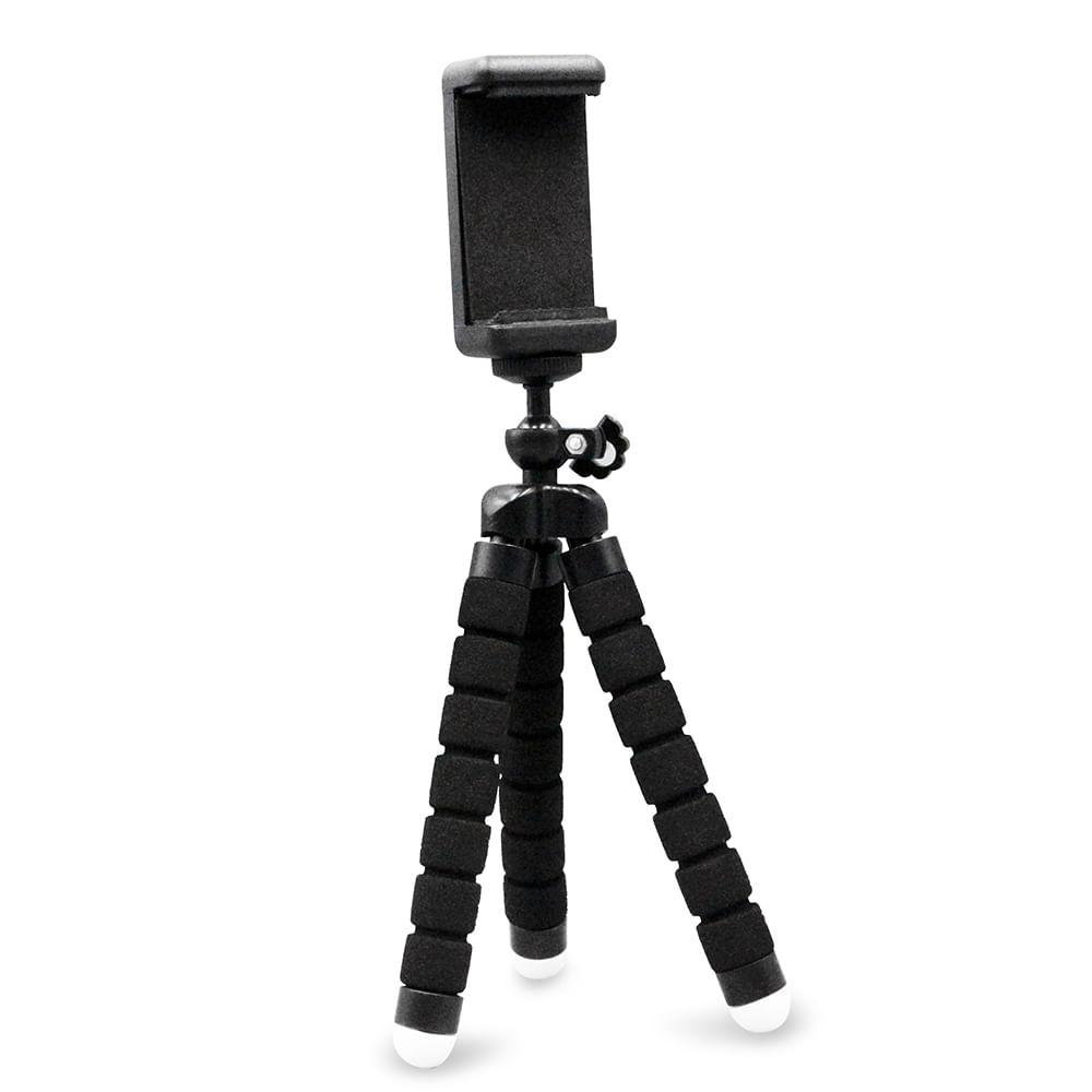 Encontraproduto.com.br - Tripe para Smartphone Multilaser Preto Parafuso 1/4 Pol. Universal - AC380