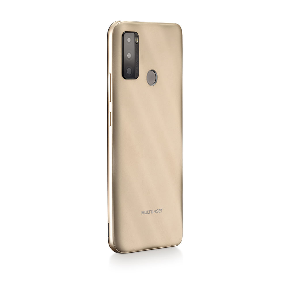 Encontraproduto.com.br - Smartphone Multilaser G Max 2 64 + 2 GB RAM 4G Tela 6,5 Câmera Tripla + 5 MP Para Selfies Processador Octa Core Dourado - P9157
