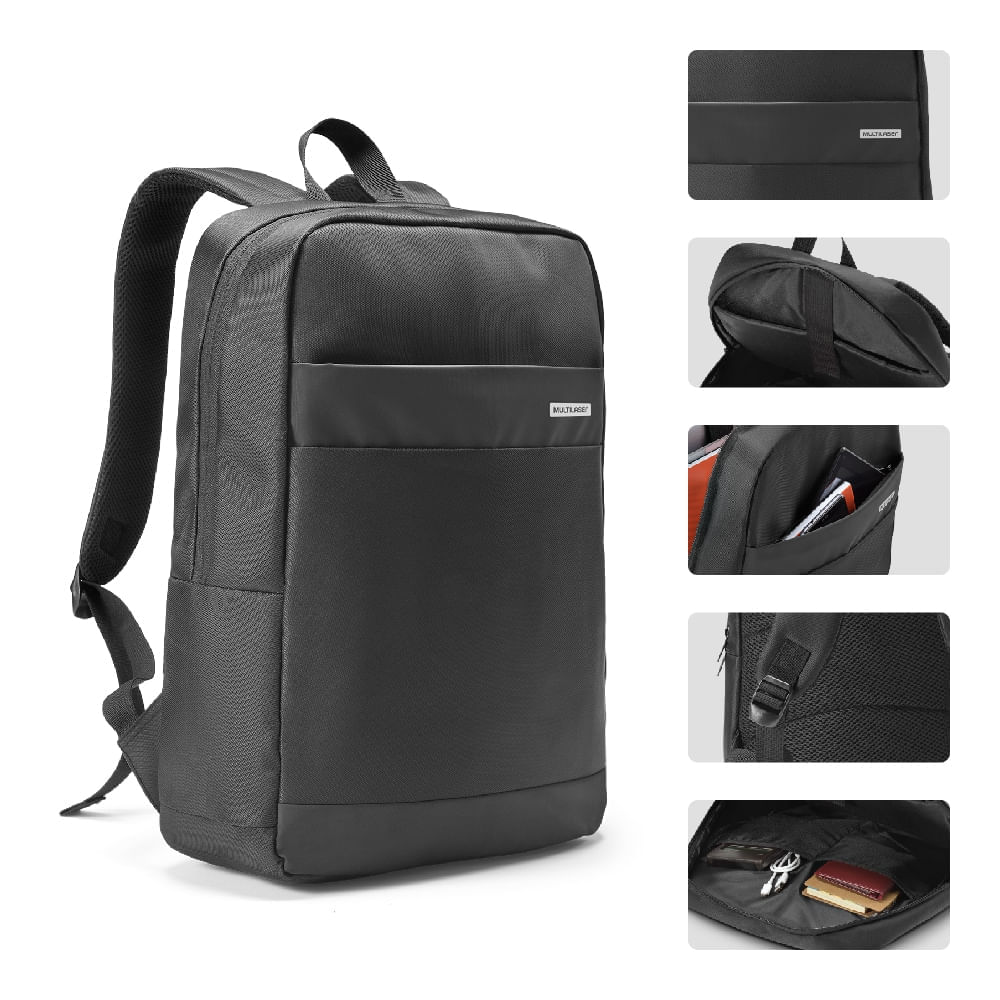 Encontraproduto.com.br - Mochila Elegance Para Notebook até 15,6 Pol Preta Multilaser - BO439
